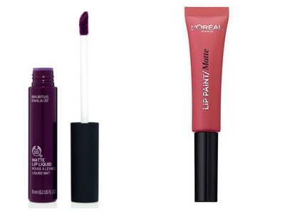 помады Matte Lip Liquid от The Body Shop и Infaillible Lip Paint от L'Oréal Paris