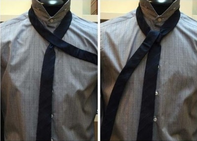 второй этап завязывания галстука