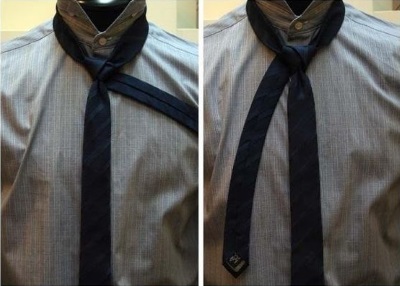 третий этап завязывания галстука