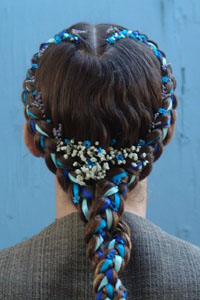плетение кос с лентой схемы